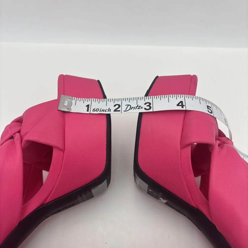Open Edit Platform Sandals Size 6 Pink Square Open‎ Toe Knotted Heels
